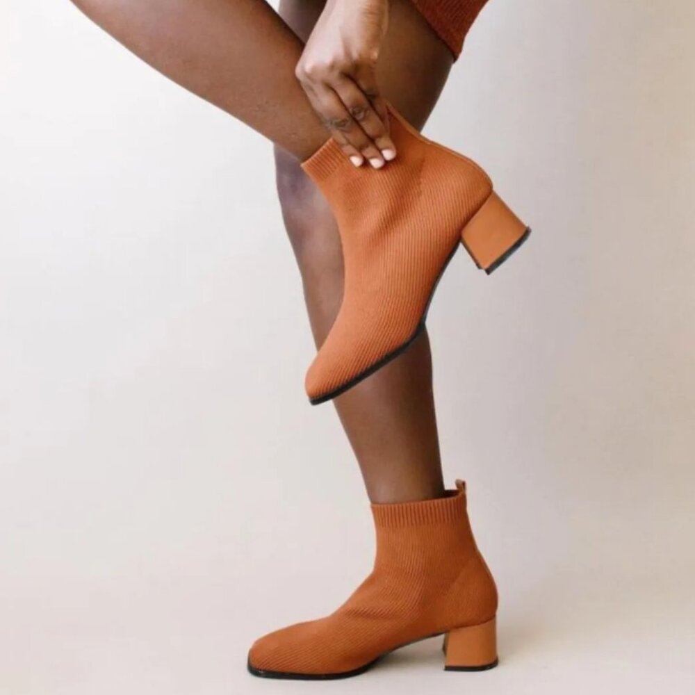 TIJN Libby knit Booties short Boots Brown | Size 10